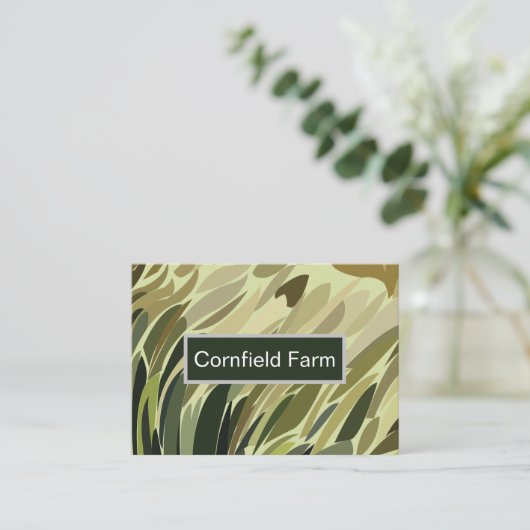 Groene Cornfield Plant Natuur Pattern Visitekaartje (Staand voorkant)