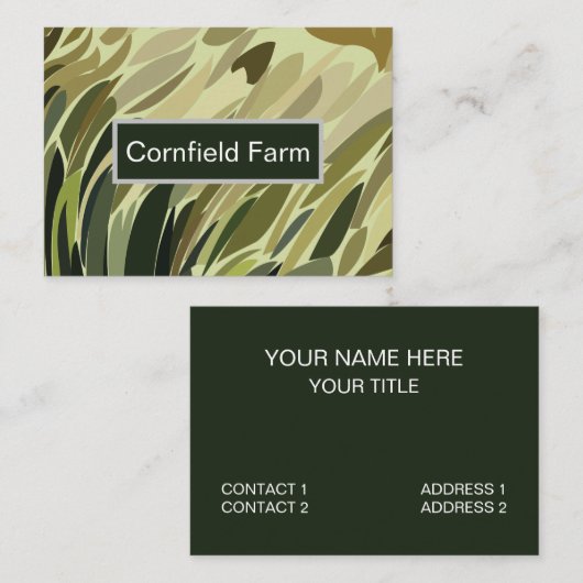 Groene Cornfield Plant Natuur Pattern Visitekaartje (Voorkant / Achterkant)