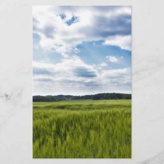 Groene Cornfields en Blauwe Skies Briefpapier (Voorkant)