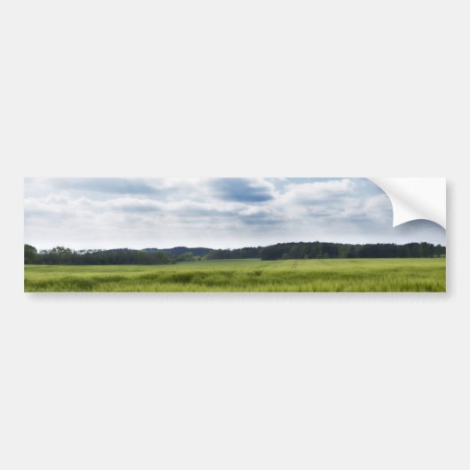 Groene Cornfields en Blauwe Skies Bumpersticker (Voorkant)