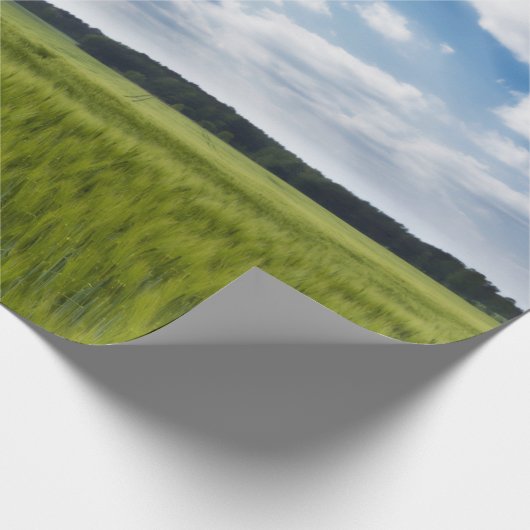 Groene Cornfields en Blauwe Skies Cadeaupapier (Hoek)