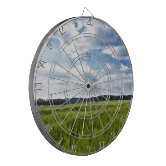 Groene Cornfields en Blauwe Skies Dartbord (Voorkant Links)
