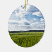 Groene Cornfields en Blauwe Skies Keramisch Ornament (Links)
