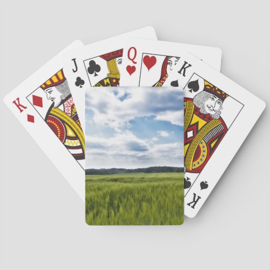 Groene Cornfields en Blauwe Skies Pokerkaarten (Achterkant)