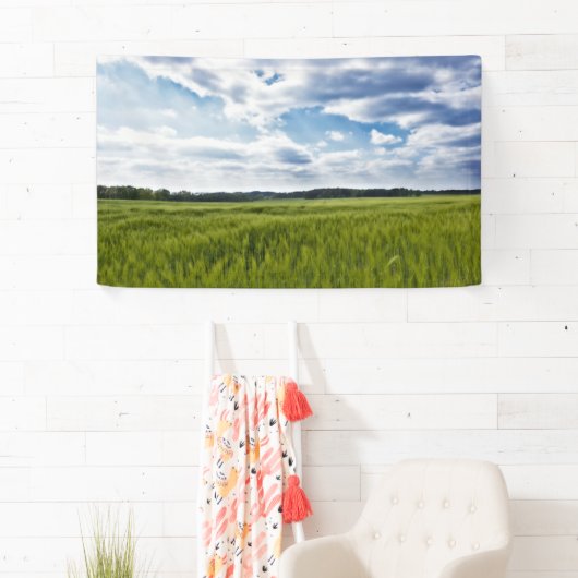 Groene Cornfields en Blauwe Skies Spandoek (Insitu)