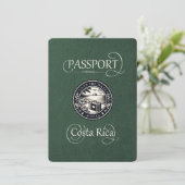 Groene Costa Rica Paspoort Save The Date (Staand voorkant)