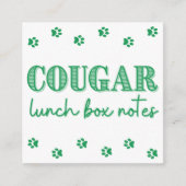 Groene Cougar Naam Lunch Box Notities (Voorkant)