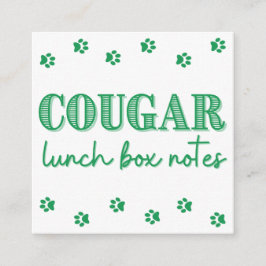 Groene Cougar Naam Lunch Box Notities