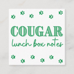 Groene Cougar Naam Lunch Box Notities