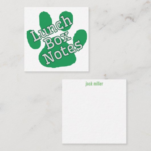 Groene Cougar Paw Lunch Notities (Voorkant / Achterkant)