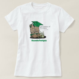 Groene Cowboy Boot Gradup Cap & Flowers T-shirt