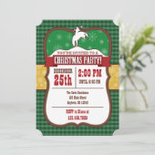 Groene Cowboy Kerstfeest Uitnodiging (Staand voorkant)