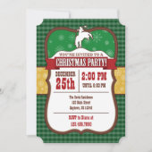 Groene Cowboy Kerstfeest Uitnodiging (Voorkant)