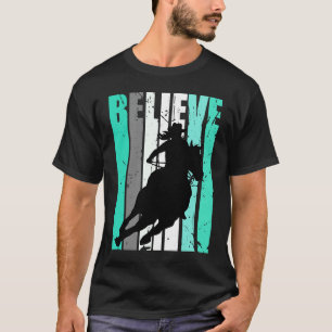 Groene Cowgirl Barrel Racing Paardrijden Ruiter Ri T-shirt