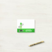 Groene Crayon op maat Post-it® Notes (Op bureau)