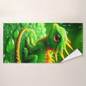 Groene creatie badhanddoek (Badhanddoek)