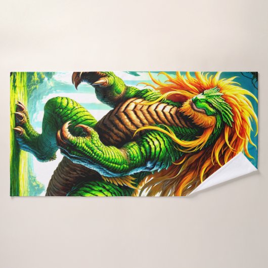 Groene creatie badhanddoek (Badhanddoek)