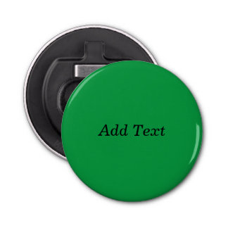 Groene Creëer Uw eigen knop Tekst toevoegen Button Flesopener