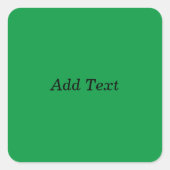 Groene Creëer Uw eigen knop Tekst toevoegen Vierkante Sticker (Voorkant)