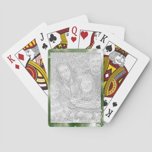 Groene Creëer Uw Eigen Persoonlijke Foto Lijst Speelkaarten (Achterkant)