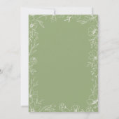Groene & Crème Bloemige Omrande Trouw Uitnodiging (Achterkant)