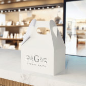 Groene & Crème Botanische Monogram & Bedrijfsnaam Bedankdoosjes