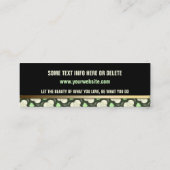 Groene Creme Circles Patroon | Zwarte Mini Biz-Kaa Mini Visitekaartje (Achterkant)