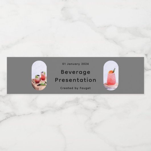 Groene Crème Esthetisch Eenvoudig Drank Drank Waterfles Etiket (Enkel label)