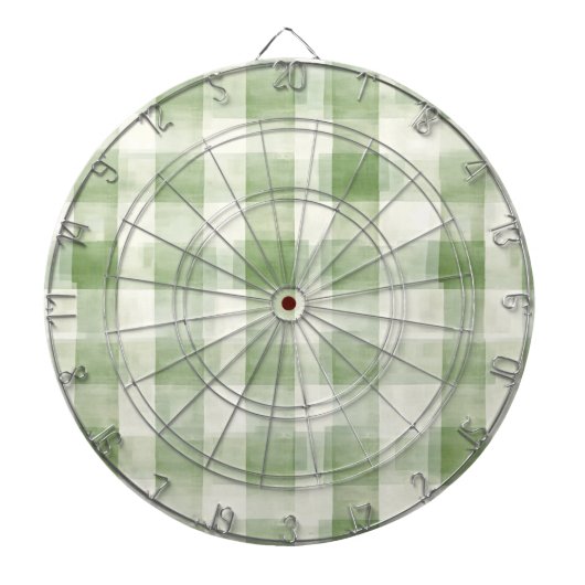 Groene Crème Karo Land Strepen Dartbord (Voorkant)