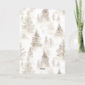 Groene Crème Kerstbomen Kaart (Achterkant)