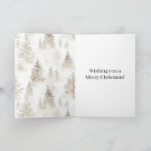 Groene Crème Kerstbomen Kaart (Binnen)