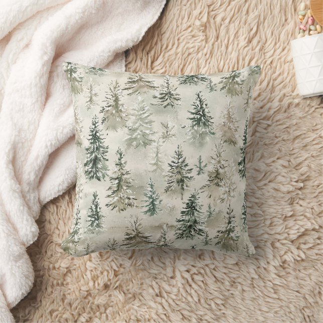 Groene Crème Kerstbomen   Kussen (Deken)