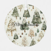 Groene Crème Kerstbomen Metalen Ornament (Voorkant)