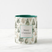 Groene Crème Kerstbomen Mok (Midden)
