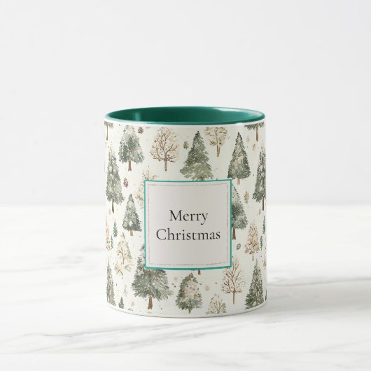 Groene Crème Kerstbomen Mok (Midden)