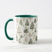 Groene Crème Kerstbomen Mok (Links)