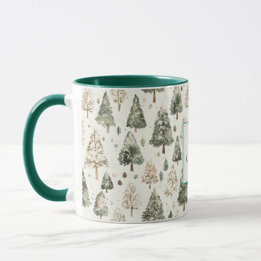 Groene Crème Kerstbomen Mok (Links)
