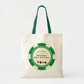 Groene Crème Las Vegas Casino Poker Chip Verjaarda Tote Bag (Voorkant)