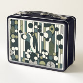 Groene crème pinguïn verloren in de geometrie (Achterkant)