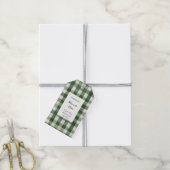 Groene Crème Plaid Strepen Kerstmis Rechthoek   Cadeaulabel (Met Touw)