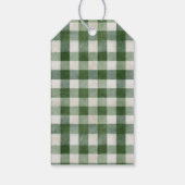 Groene Crème Plaid Strepen Kerstmis Rechthoek   Cadeaulabel (Achterkant)