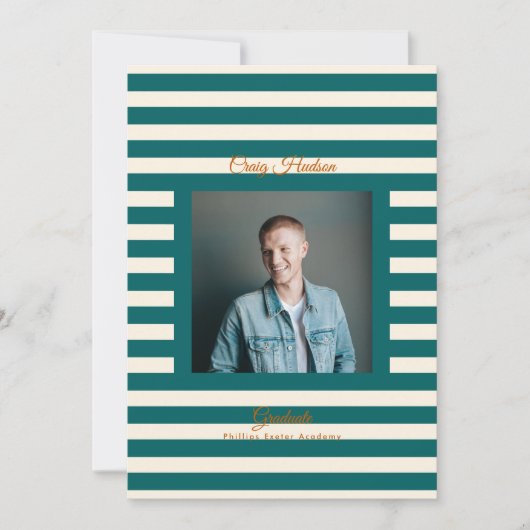 Groene Crème Preppy Afstudeerfoto Kaarten (Voorkant)