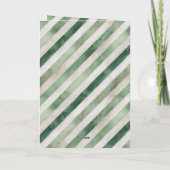 Groene Crème Strepen Kerstboom Kaart (Achterkant)