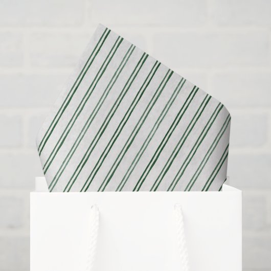 Groene Crème Strepen Kerstmis Tissuepapier (Cadeauzakje)