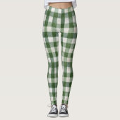 Groene Crème Strepen Leggings (Voorkant)