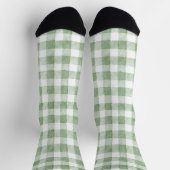 Groene Crème Witte Geruite Strepen Sokken (Top)
