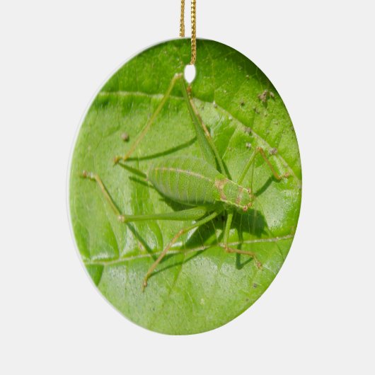 Groene cricket Camouflage - Aangepaste verjaardag Keramisch Ornament (Rechts)