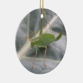 Groene cricket Macro - Aangepaste verjaardag Keramisch Ornament (Rechts)