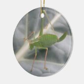 Groene cricket Macro - Aangepaste verjaardag Keramisch Ornament (Links)