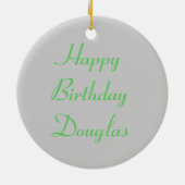 Groene cricket Macro - Aangepaste verjaardag Keramisch Ornament (Achterkant)